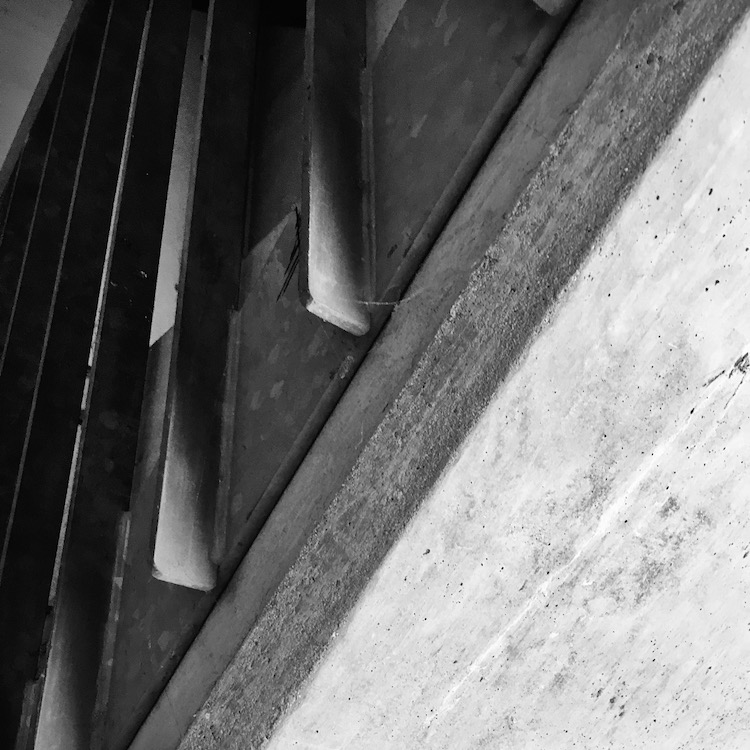 concrete and steel handrail detail