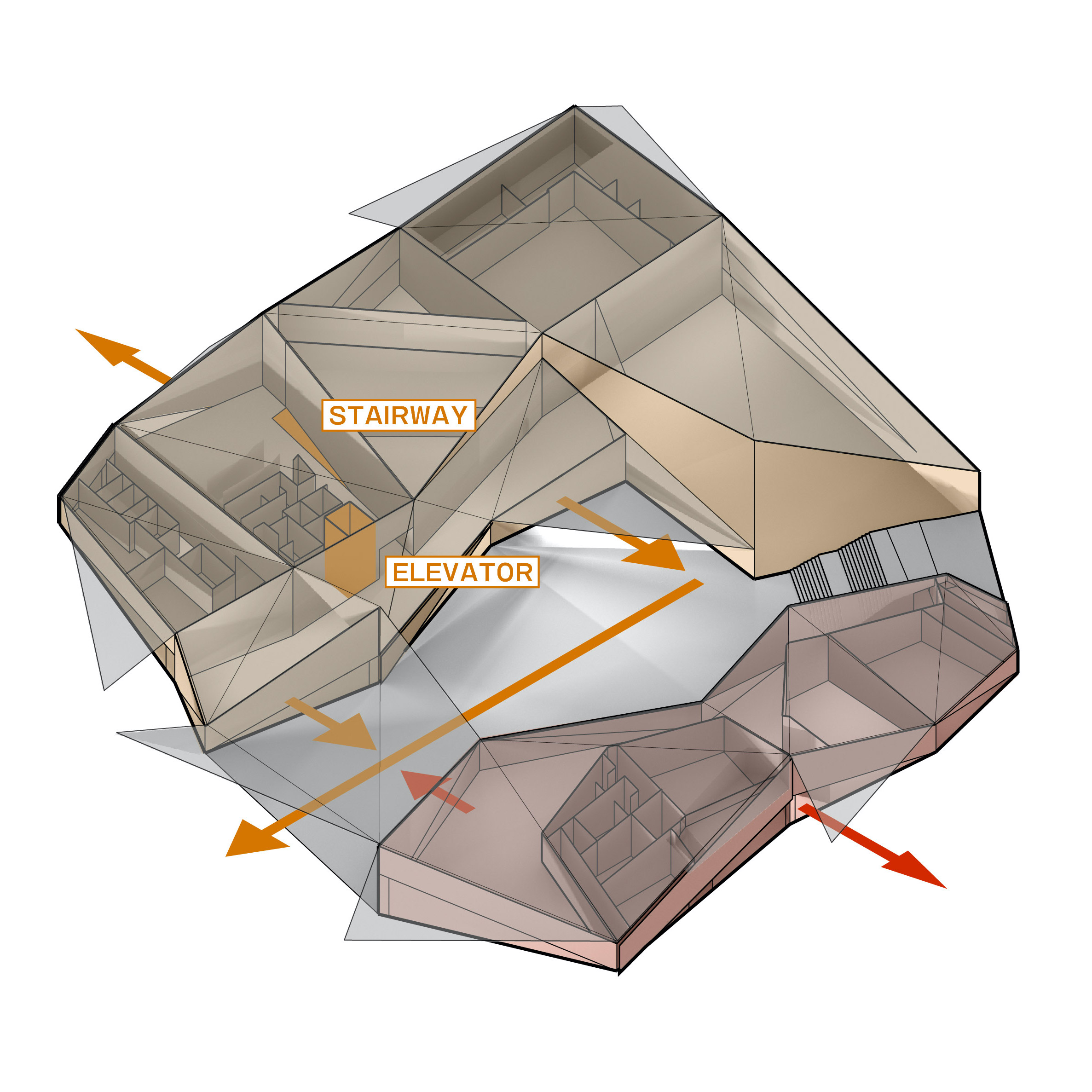 architectural mechanical systems diagram of kyushu geibun kan