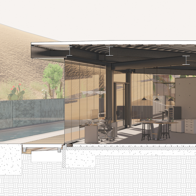 architectural perspective cross section drawing