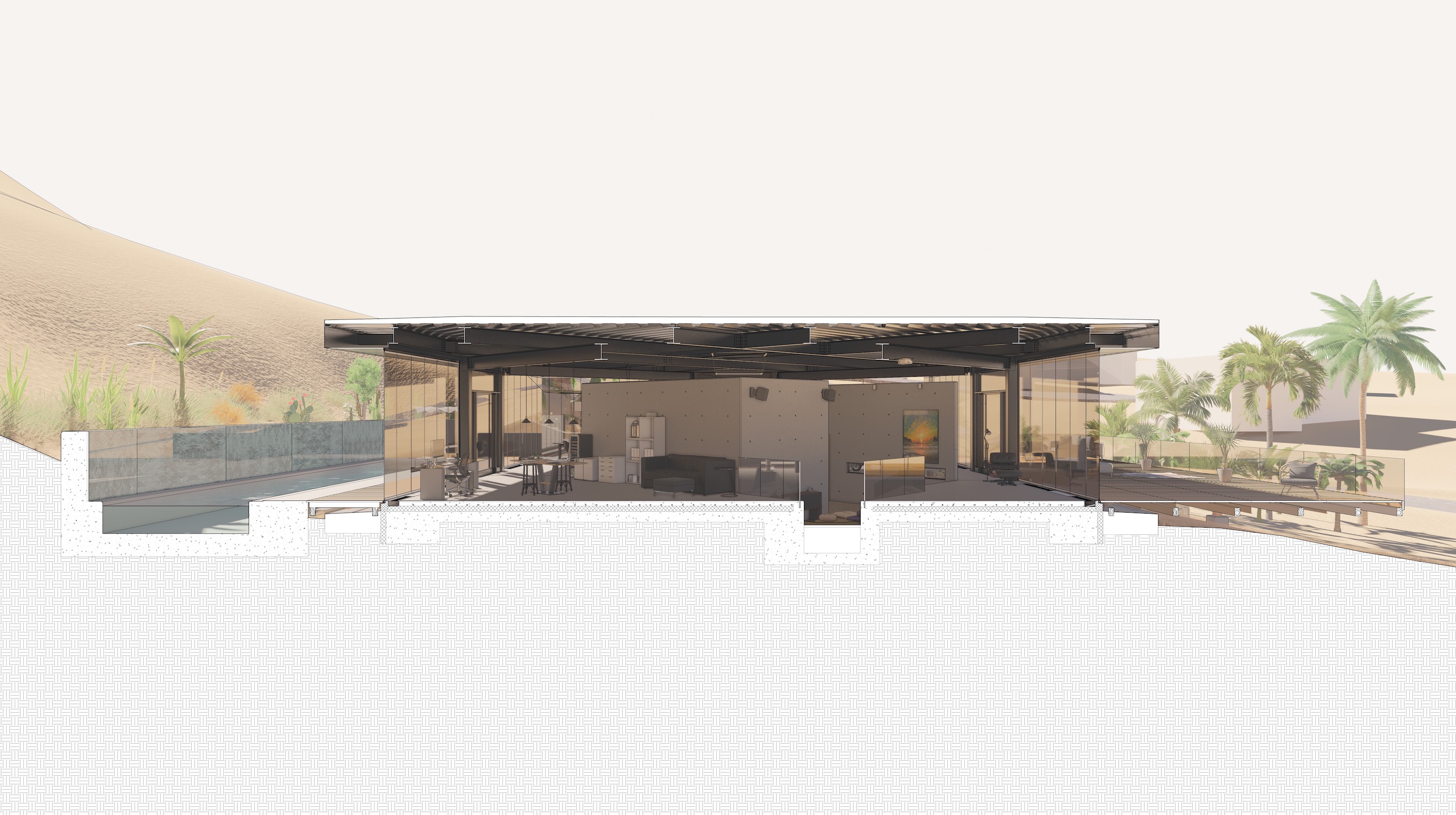 architectural perspective cross section drawing