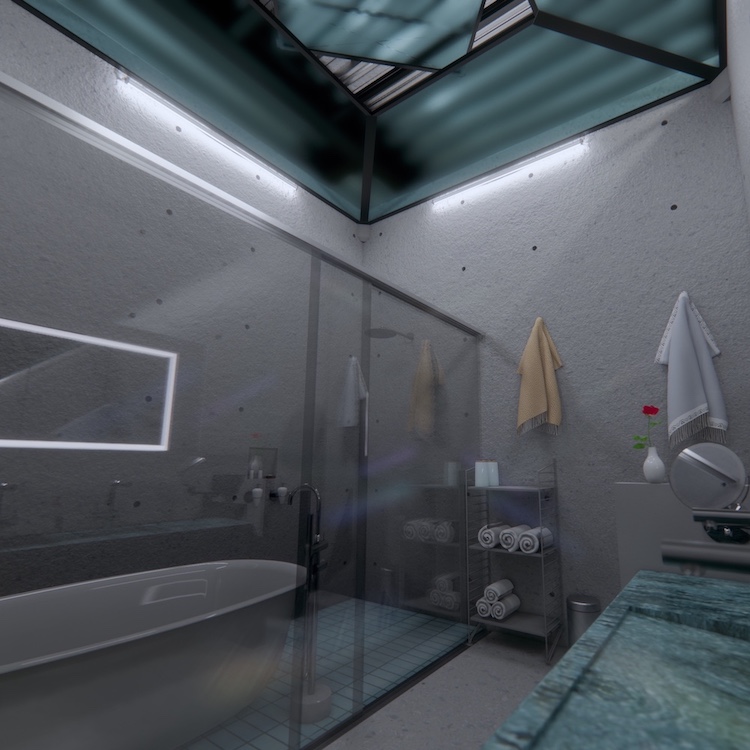 interior architectural Enscape render, bathroom