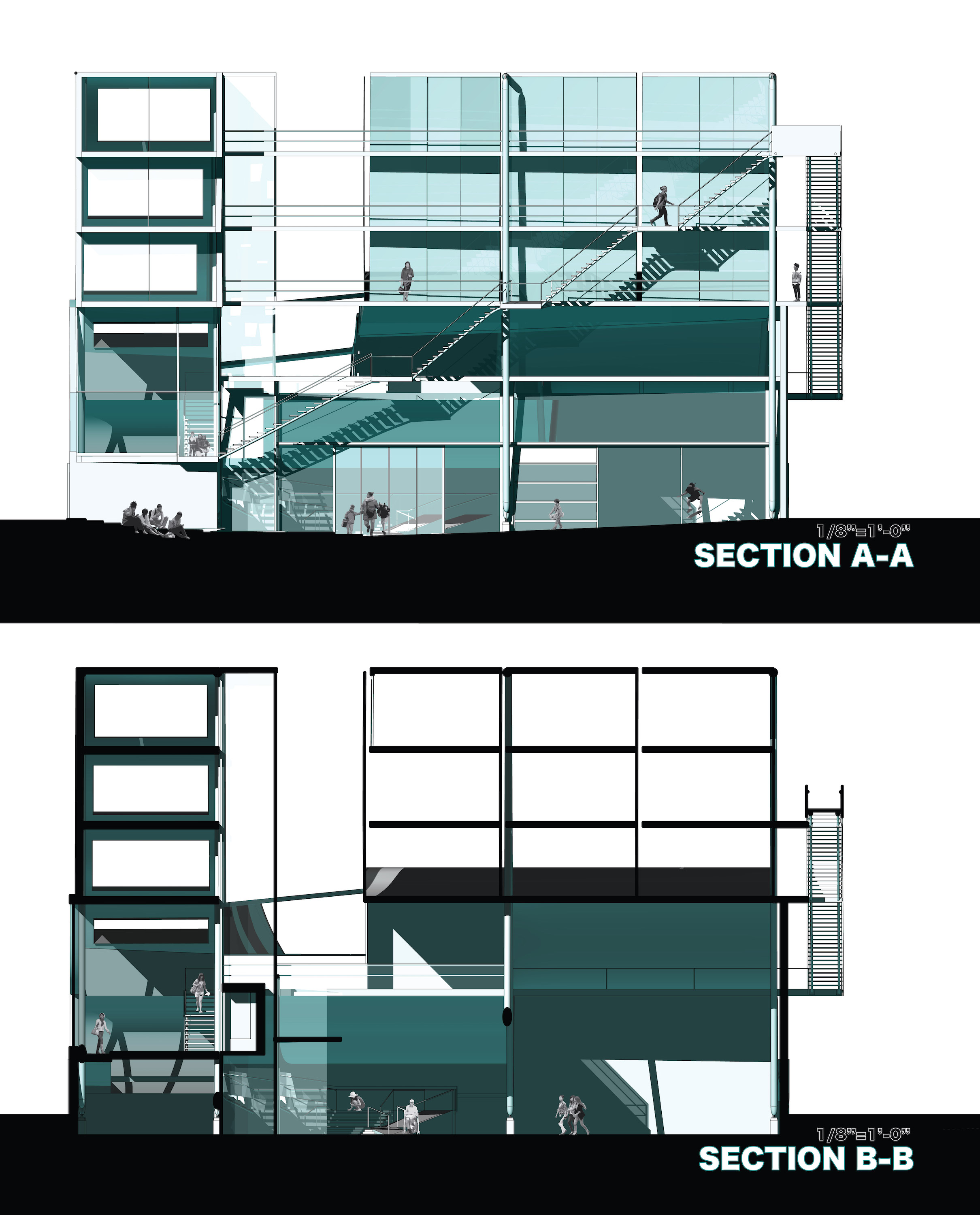 serial architectural section drawings