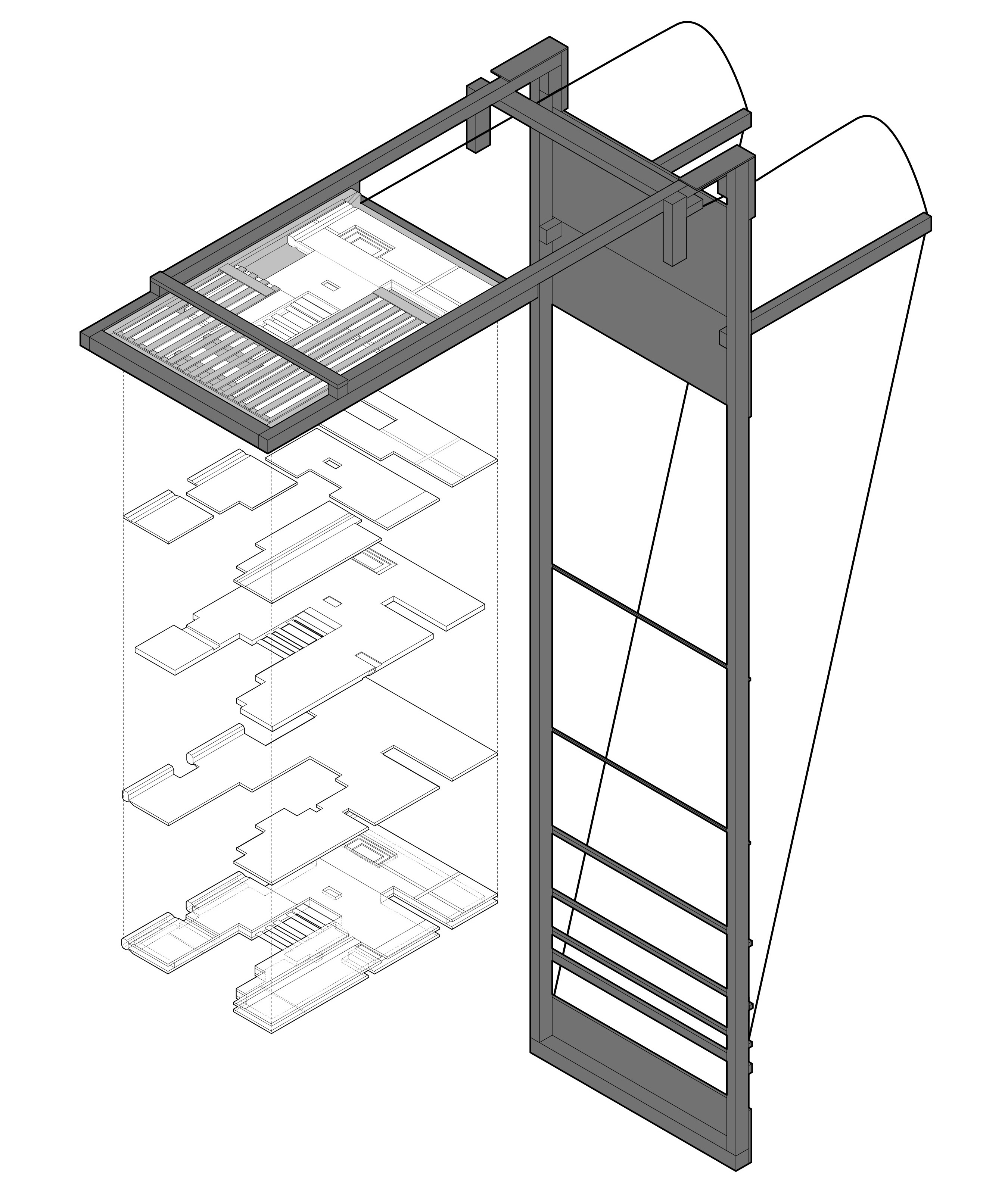 isometric exploded assembly drawing