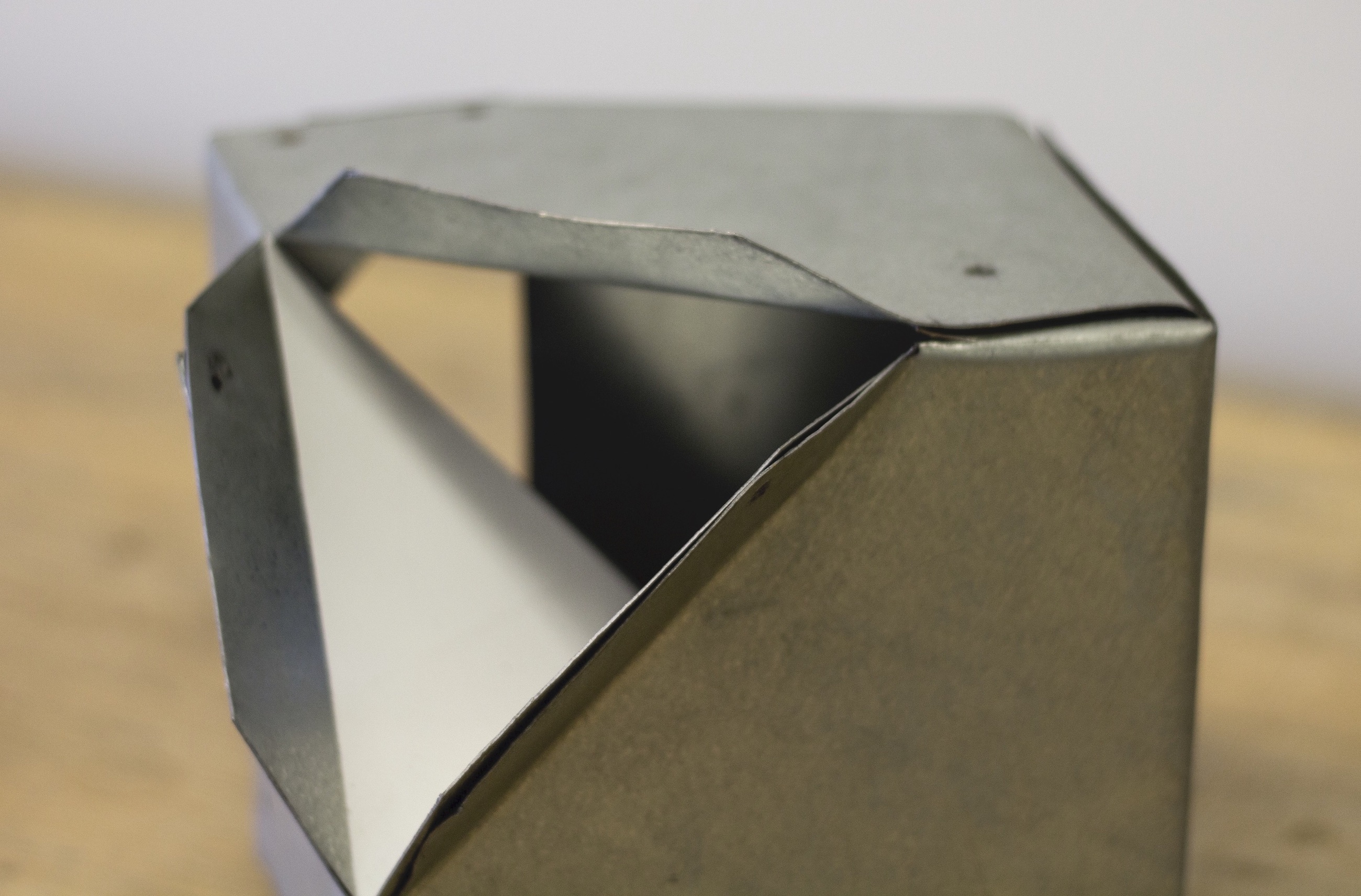 sheet metal cube with light well