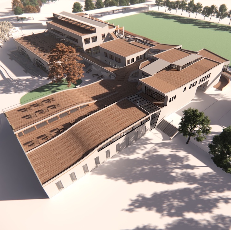 exterior architectural aerial Enscape render