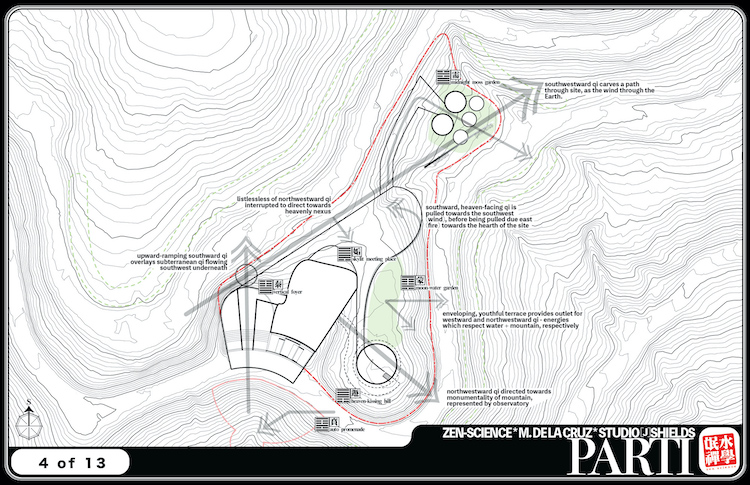 illustrated architectural project parti diagram