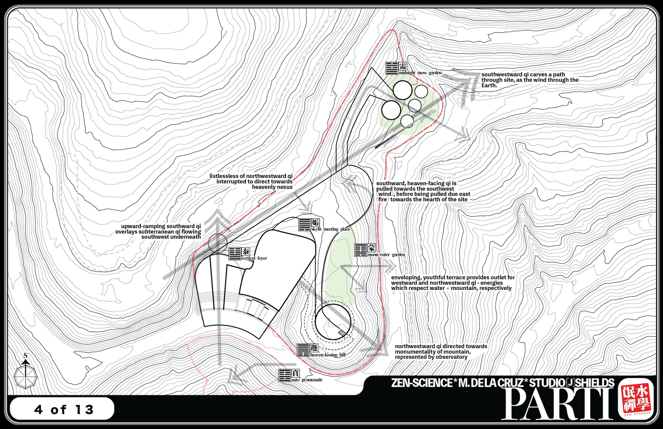 illustrated architectural project parti diagram