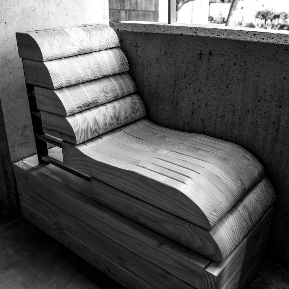 assembled wooden seating