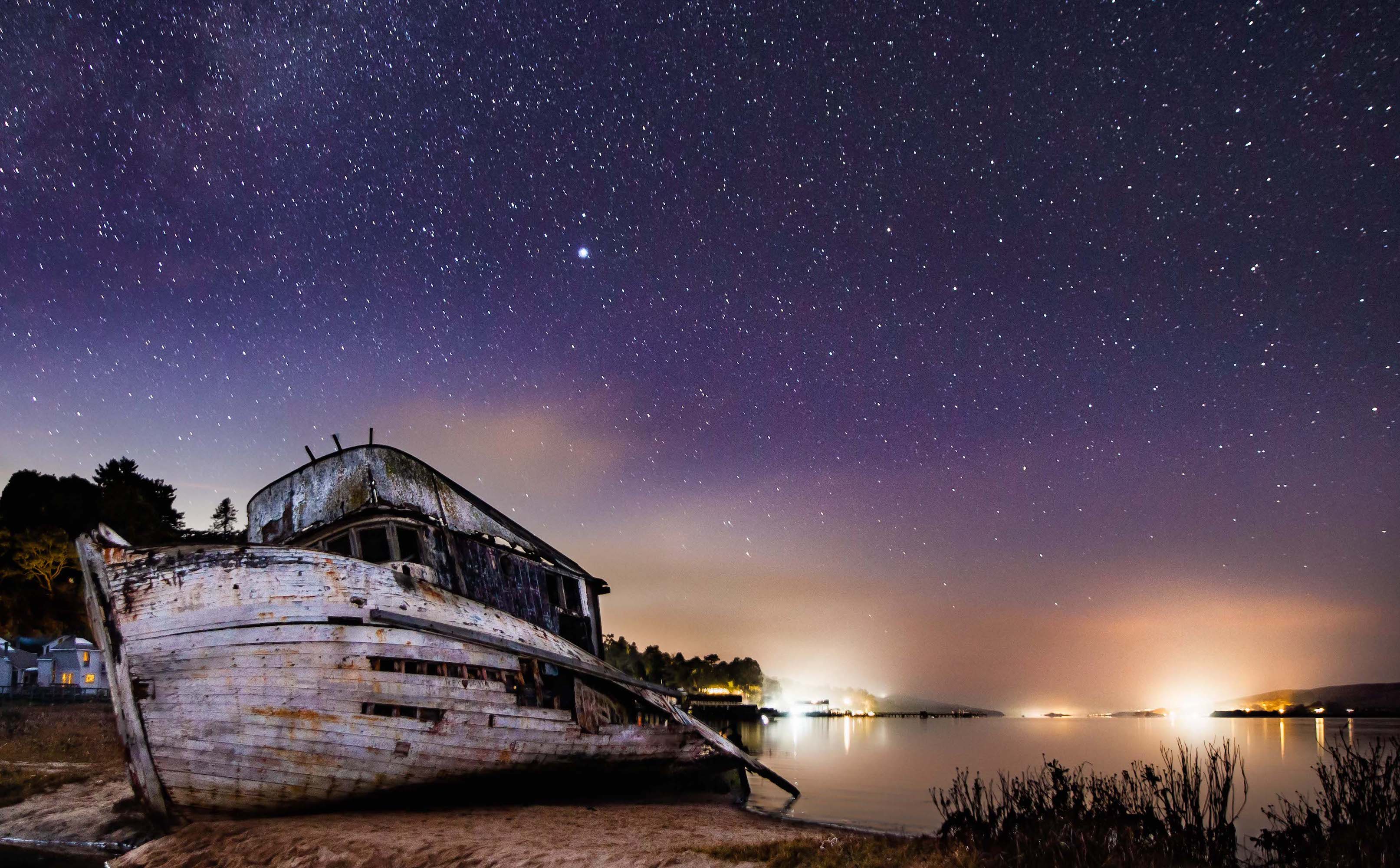 starry night above point reyes shipwreck